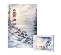 Lighthouse Jigsaw Puzzles for Adults 120, Winter Puzzles for Adults Wooden, Funny/Difficult/Impossible/Challenging Decompression Games, As a Birthday for Women and Men M-1512