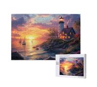 Lighthouse Jigsaw Puzzles for Adults 1500, Sunset Puzzles for Adults Wooden, Funny/Difficult/Impossible/Challenging Decompression Games, As a Birthday for Women and Men M-941
