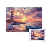 Lighthouse Jigsaw Puzzles for Adults 3000, Sunset Puzzles for Adults Wooden, Funny/Difficult/Impossible/Challenging Decompression Games, As a Birthday for Women and Men M-341