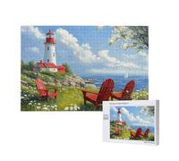 Lighthouse Jigsaw Puzzles for Adults 500, Landscape Puzzles for Adults Wooden, Funny/Difficult/Impossible/Challenging Decompression Games, As a Birthday for Women and Men M-684