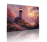 Lighthouse Jigsaw Puzzles for Adults Difficult 80 pieces Sunset Adult Kids Toddler Puzzle Age 4-6 Mini 5-8 Year Olds Jigsaws Learning Educational Challenge Toys, Home Decoration and Gifts 15x20cm t-75