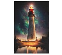 Lighthouse Jigsaw Puzzles for Adults & Kids 1000 Piece Wooden Puzzle Precise Interlocking Educational Game Challenge Toy 78×53cm