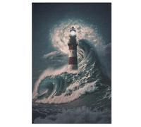 Lighthouse Jigsaw Puzzles for Adults & Kids 1000 Piece Wooden Puzzle Precise Interlocking Educational Game Challenge Toy （78×53cm）