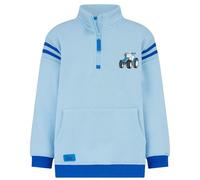 LightHouse Jonah Boys' Cotton-Rich Funnel Neck Half-Zip Sweatshirt with Patch Pocket - Blue Tractor Baler - 5-6years