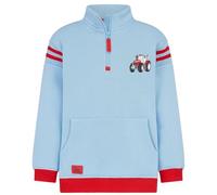 LightHouse Jonah Boys' Cotton-Rich Funnel Neck Half-Zip Sweatshirt with Patch Pocket - Red Tractor Baler - 5-6years