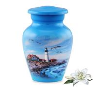Lighthouse Keepsake Urn - Portland Lighthouse Mini Urns for Ashes - Light House Memorial Token Urn - Light House Sharing Urns for Men & Women with Premium Case, Bag & Funnel (Keepsake)