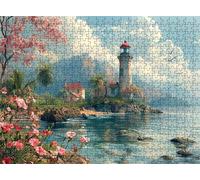 Lighthouse Lake Puzzle - 1500 Piece Jigsaw Puzzles for Adults - The Back Features Printed Letter Guides - The Pieces fit Together Snugly - Wooden Puzzles for Adults - Gifts Man 34.3 X 22.4 In s7h-861