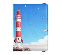 Lighthouse Launching Travel Wallet Leather Passport Holder Waterproof Passport Covers for Family Trip Must Haves Accessories