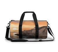 Lighthouse Located by The Sea Sport Gym Duffle Travel Bag for Women Men Overnight Weekender Bag with Shoe Compartment,Wet Pocket, style, 17.7in/9in/9in