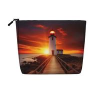 Lighthouse Multi Functional Single-Layer Linen Makeup Bag - Fashionable and Practical Cosmetic Storage Bag