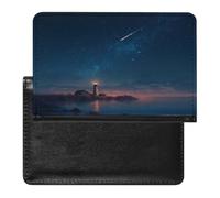 Lighthouse Night Starry Sky Passport Holder Travel Passport Wallet Case | PU Leather Passport Protector, Travel Wallet with Credit Card Slots