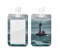 Lighthouse Ocean Printed Card Badge Holder Id Badge Card Holder Badge Holders with Lanyards for Offices Staff Access Card Metro Card