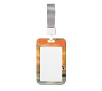 Lighthouse Ocean Sea Print Id Badge Holder Sliding Card Holder Vertical Card Protector Cover Case Teacher Lanyard for Office Women Men