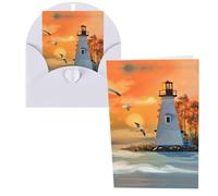 Lighthouse Ocean Sea Print Thank You Cards Greeting Cards With Envelopes Blank Note Cards 10x15 cm Perfect for Thank Yous Invitations