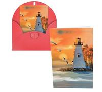 Lighthouse Ocean Sea Print Thank You Cards Greeting Cards With Envelopes Blank Note Cards 10x15 cm Perfect for Thank Yous Invitations