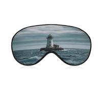 Lighthouse Ocean Sleep Mask Personality Eye Sleep Shade Cover Comfortable Breathable Sleeping Blindfold Soft Comfortable Night Eye Cover Adjustable Band Eye Mask for Men Women