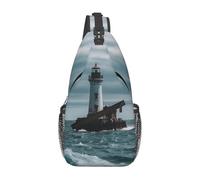 Lighthouse Ocean Sling Bag Crossbody Shoulder Bags Casual Chest Bags Travel Hiking Daypack for Men Women