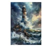 Lighthouse Ocean Storm 1000pcs Mini Puzzle For Family Challenging