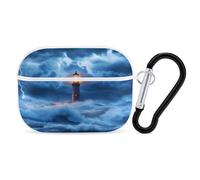 Lighthouse Ocean Storm Thunder Headphone & Earphone Cases Compatible with Airpod Pro Scratch-Resistant PC Protective Cover with Keychain White-style-31