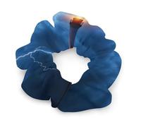 Lighthouse Ocean Storm Thunder Women Scrunchies for Ponytail Holders Soft Satin Elastic Hair Ties for All Hair Types