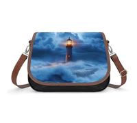 Lighthouse Ocean Storm Thunder Women's Hobos & Shoulder Bags Cute Crossbody Purses Leather Handbag Portable Messenger Bag