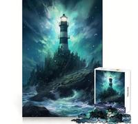 Lighthouse on A Rocky Shore Puzzles for Teenagers 1000 Piece Strong Memory Precise Edge Joyful Challenge Nice Art (38x26cm)