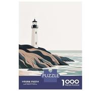 Lighthouse on The Coast 1000 Piece Jigsaw Puzzle, Old Europe Travel Artwork, Decorative Artwork, Matte Printed Jigsaw, Family Night Game for Adults, 38x26cm/1000pcs