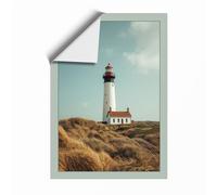 Lighthouse on the Dune Coastal Unframed Wall Art Print A2 (59.4×42cm), Wall Decor for Living Room, Bedroom, Office & Home, Art Gift