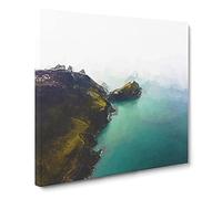 Lighthouse on the Isle of Anglesey Canvas Print | Gallery Wrapped 30mm Frame Wall Art | 20x20 inches | Ready to Hang | Abstract Seascape Picture | Living Room Bedroom Lounge Office