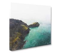 Lighthouse on the Isle of Anglesey Canvas Print | Gallery Wrapped 30mm Frame Wall Art | 20x20 inches | Ready to Hang | Abstract Seascape Picture | Living Room Bedroom Lounge Office