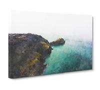 Lighthouse on the Isle of Anglesey Canvas Print | Gallery Wrapped 30mm Frame Wall Art | 30x20 inches | Ready to Hang | Abstract Seascape Picture | Living Room Bedroom Lounge Office