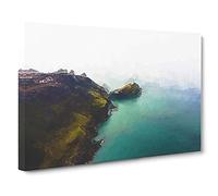 Lighthouse on the Isle of Anglesey Canvas Print | Gallery Wrapped 30mm Frame Wall Art | 30x20 inches | Ready to Hang | Abstract Seascape Picture | Living Room Bedroom Lounge Office