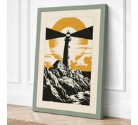 Lighthouse on the Peak Canvas Wall Art Print 24x16 Inch (61 x 41 cm)