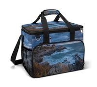 Lighthouse on The Rocky Coastline Camping Cooler Bag Insulated Beach Coolers Portable Leak Proof Bags with Shoulder Strap