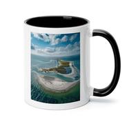 Lighthouse on The Shore Ceramic Coffee Mug with Handle 11 Ounces, Porcelain Mug Coffee Cup Tea Mug Water Cup Ideal for Coffee,Tea,Latte,Cappuccino,Microwave & Dishwasher Safe Unique Gift Cup