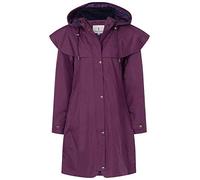 LightHouse Outrider Women's 3/4 Length Waterproof Raincoat - Windproof Lightweight Outdoor Jacket with Detachable Hood and Adjustable Cuffs (Plum, 16)