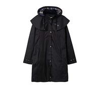 LightHouse Outrider Women's 3/4 Length Waterproof Raincoat - Windproof Lightweight Outdoor Jacket with Detachable Hood and Adjustable Cuffs (Black, 18)