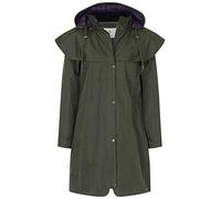 LightHouse Outrider Women's 3/4 Length Waterproof Raincoat - Windproof Lightweight Outdoor Jacket with Detachable Hood and Adjustable Cuffs (Fern, 12)