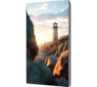 Lighthouse Paint by Numbers for Adults 70x140cm,Landscape Painting by Numbers Kits Children Beginner,DIY Canvas Adult Crafts Oil Painting with Paint Brushes Acrylic Drawing Paintwork Framed LE-1470