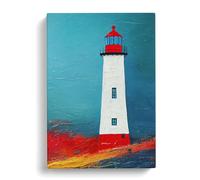 Lighthouse Painted Vol.2 Canvas Print for Living Room Bedroom Home Office Décor, Wall Art Picture Ready to Hang, 30x20 Inch (76x50 cm)