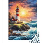 Lighthouse Paper Jigsaw Puzzles for Adults 1000 Piece Toys Family Jigsaw Games Birthday Puzzle Educational Boys Girls 1000pcs (38x26cm)