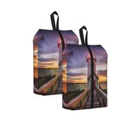 Lighthouse Print Waterproof Shoe Bag Travel Bag with Carry Strap Storage Bag Versatile Cosmetic Bag-2pcs