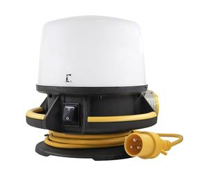 Lighthouse Pro Ball 360° Site Light 5500lm - Illuminator Lamp, 50W LED, IP54 Weatherproof, IK08 Shock Resistant, 3M Cable, Tripod Mountable with Power Take Off, Hanging Hook - 110V Input