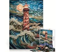 Lighthouse Quilling Waves Teenagers 1000 Piece Jigsaw Puzzle Enjoyable Game Precise Edge Family Enjoyable (38x52cm)