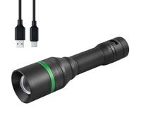 Lighthouse Rechargeable Focus Torch 2000 Lumen LED - USB-C Cable Included | IPX7 Weatherproof, 4 Light Modes, 4500mAh Rechargeable Battery, 13 Hour Run Time, Power Indicator, Twist Focus, 190m Beam