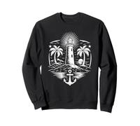 Lighthouse Retro - Maritime Artistic Anchor Coast Motif Sweatshirt