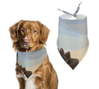 Lighthouse Rocks Seaside Dog Bandanas for Feeding Grooming, Triangle Pet Bibs for Cats & Dogs Washable Fashion Pets Scarf for Party Travel 27.6 X 11.8 Inch