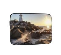 Lighthouse Rocks Seaside Laptop Case 12 inch, TSA Laptop Sleeve Shockproof Protective Notebook Case Water Resistant Computer Carrying Cover Briefcase Handbags Men Women Computer Bag