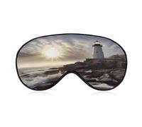 Lighthouse Rocks Seaside Sleep Mask for Women Men Soft Breathable Eye Masks Light Blocking Sleeping Mask for Side Sleeper Eye Cover Night Blindfold Sleep Shade Cover for Sleeping Travel Nap