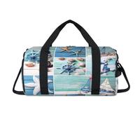 Lighthouse Sailing Theme Sport Duffel Bag with Shoes Compartment Oceans Lighthouse Overnight Weekender Bags Travel Gym Luggage Organizer for Women Men Kids Girls Boys